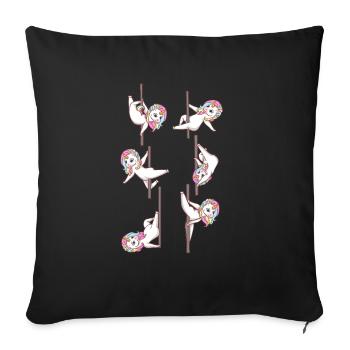 Licorne Pole Dance Pole Dance Danseuse - Housse de coussin décorative 45 x 45 cm - noir - Devant