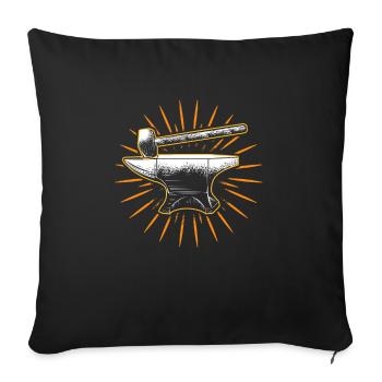 Anvil Hammer Forger Farrier Blacksmith Metalsmith - Sofa pillowcase 17,3'' x 17,3'' (45 x 45 cm) - black - Front