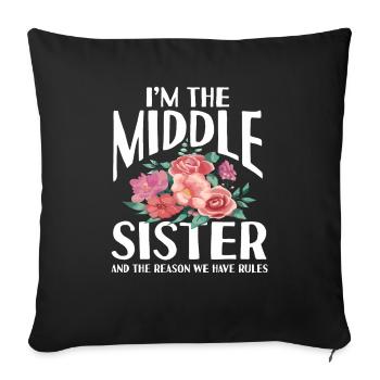 Frères et sœurs Dictons Frère Sœur Famille - Housse de coussin décorative 45 x 45 cm - noir - Devant