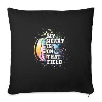 My Heart Is On That Field American Football Mom - Sofa pillowcase 17,3'' x 17,3'' (45 x 45 cm) - black - Front