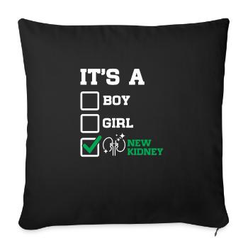 New Kidney Organ Surgery Transplant Recipient - Sofa pillowcase 17,3'' x 17,3'' (45 x 45 cm) - black - Front