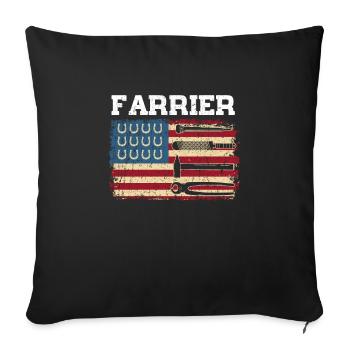USA Patriotic America Artisan Forgeron - Housse de coussin décorative 45 x 45 cm - noir - Devant