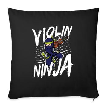 Vioinen Players Musiciens Orchestre Violon - Housse de coussin décorative 45 x 45 cm - noir - Devant