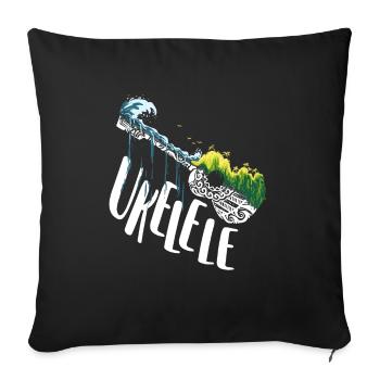 Tribal Pattern Ukulele Player Ukuleles Guitar - Sofa pillowcase 17,3'' x 17,3'' (45 x 45 cm) - black - Front