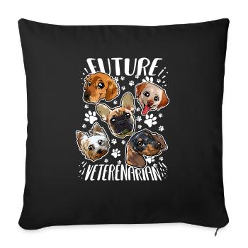 Future Veterinarian Aspiring Vets Dogs - Sofa pillowcase 17,3'' x 17,3'' (45 x 45 cm) - black - Front