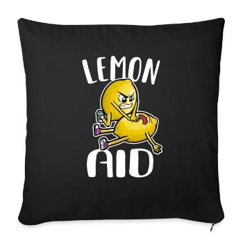 Lemon Aid Dictons drôles Soda Lemonade - Housse de coussin décorative 45 x 45 cm - noir - Devant