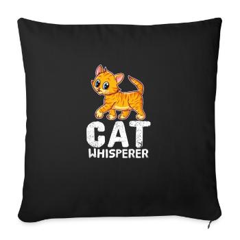 Funny Cat Lover Cat Whisperer Kitten Meow Cats - Sofa pillowcase 17,3'' x 17,3'' (45 x 45 cm) - black - Front