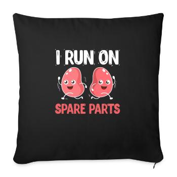 Dictons amusants donneur d’organes donneur de rein - Housse de coussin décorative 45 x 45 cm - noir - Devant