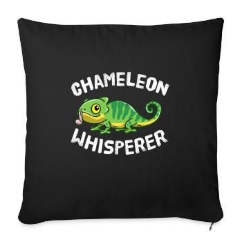 Funny Chameleon Lover Chameleon Whisperer - Sofa pillowcase 17,3'' x 17,3'' (45 x 45 cm) - black - Front
