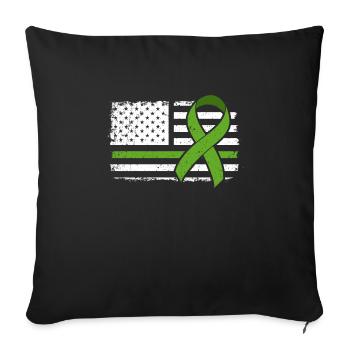 Les États-Unis flag Kidney Donor Sayss Don d’organes - Housse de coussin décorative 45 x 45 cm - noir - Devant