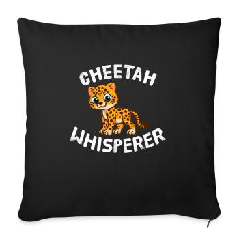 Funny Cheetah Lover Cheetah Whisperer - Sofa pillowcase 17,3'' x 17,3'' (45 x 45 cm) - black - Front
