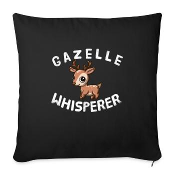 Gazelle Whisperer Gazelle Antelope Cerf Cerf Animal - Housse de coussin décorative 45 x 45 cm - noir - Devant