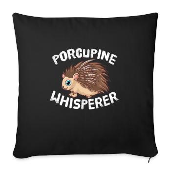 Porcupine Whisperer Porcupine Drôles d’animaux - Housse de coussin décorative 45 x 45 cm - noir - Devant