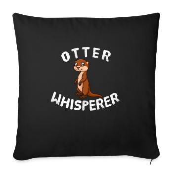 Loutre Chuchoteur Loutre Loutre Amoureux Martre - Housse de coussin décorative 45 x 45 cm - noir - Devant
