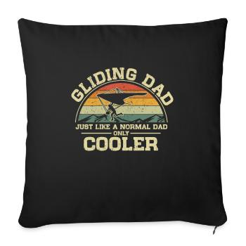 Parapente Papa Volant Comme un Papa Normal - Housse de coussin décorative 45 x 45 cm - noir - Devant