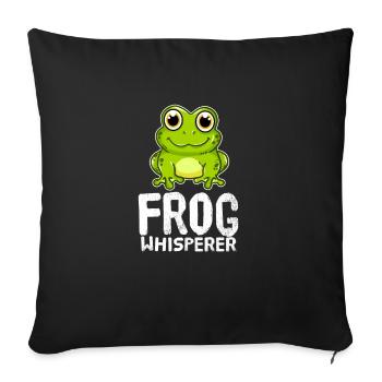 Funny Frog Lover Frog Whisperer - Sofa pillowcase 17,3'' x 17,3'' (45 x 45 cm) - black - Front