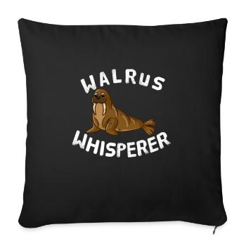 Funny Walrus Lover Walrus Whisperer - Sofa pillowcase 17,3'' x 17,3'' (45 x 45 cm) - black - Front