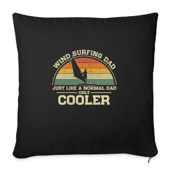Windsurfen Dad Normaler Vater Nur Cooler Papa - Sofakissenbezug 45 x 45 cm - Schwarz - Vorne