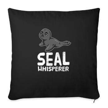 Funny Seal Lover Seal Whisperer - Sofa pillowcase 17,3'' x 17,3'' (45 x 45 cm) - black - Front