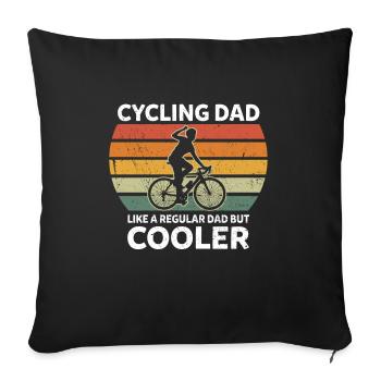 Retro Cycling Dad Like A Regular Dad But Cooler - Sofa pillowcase 17,3'' x 17,3'' (45 x 45 cm) - black - Front