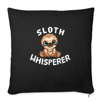 Paresseux Chuchoteur Animaux Amoureux des animaux Paresseux - Housse de coussin décorative 45 x 45 cm - noir - Devant