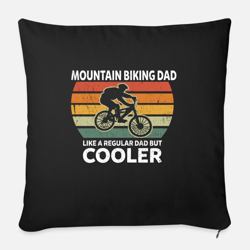 Mountain Biking Dad Like A Regular Dad But Cooler - Sofa pillowcase 17,3'' x 17,3'' (45 x 45 cm) - black