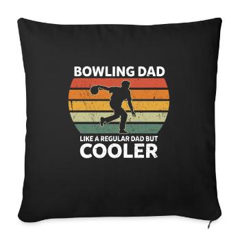 Bowling Papa Drôle Père Dictons Fête des Pères - Housse de coussin décorative 45 x 45 cm - noir - Devant