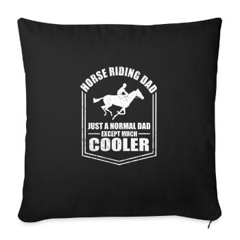 Sports équestres Papa Drôle Père Dictons Fête des Pères - Housse de coussin décorative 45 x 45 cm - noir - Devant