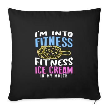 Eiscreme Liebhaber Fitness Sprüche Sarkasmus - Sofakissenbezug 45 x 45 cm - Schwarz - Vorne
