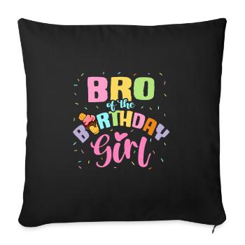 Crème glacée Frère Fête d’anniversaire Gaufrier - Housse de coussin décorative 45 x 45 cm - noir - Devant