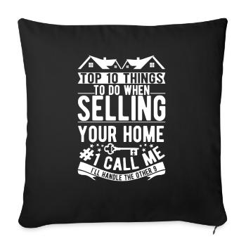 Courtier en vente de maison Agent immobilier Courtier - Housse de coussin décorative 45 x 45 cm - noir - Devant