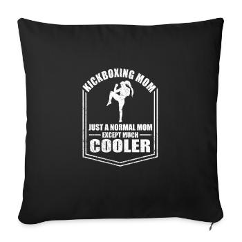 Kickboxing Maman Drôle Mère Dictons Fête des Mères - Housse de coussin décorative 45 x 45 cm - noir - Devant
