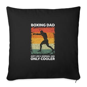 Boxsport Papa Lustige Vater Sprüche Vatertag - Sofakissenbezug 45 x 45 cm - Schwarz - Vorne