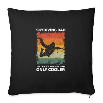 Parachutisme Papa Drôle Père Dictons Fête des Pères - Housse de coussin décorative 45 x 45 cm - noir - Devant