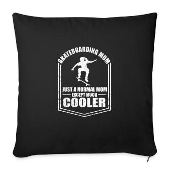 Skateboard Maman Drôle Mère Dictons Fête des Mères - Housse de coussin décorative 45 x 45 cm - noir - Devant