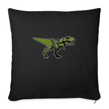 T-Rex Dinosaur Origami Paper Folding Japanese Art - Sofa pillowcase 17,3'' x 17,3'' (45 x 45 cm) - black - Front