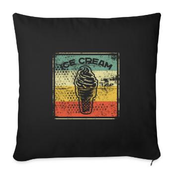 Vintage Ice Cream Ice Waffle Maker Dictons - Housse de coussin décorative 45 x 45 cm - noir - Devant