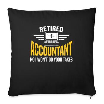 Comptable à la retraite Conseiller fiscal Retraité - Housse de coussin décorative 45 x 45 cm - noir - Devant