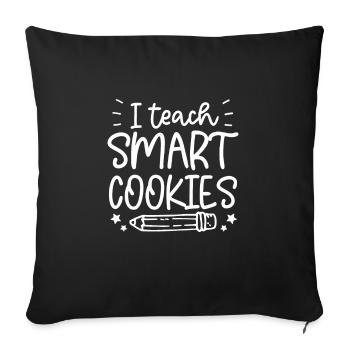 J’enseigne les cookies intelligents Teacher School - Housse de coussin décorative 45 x 45 cm - noir - Devant