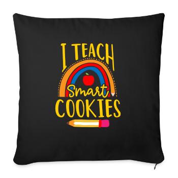 J'enseigne l'école des enseignants des enseignants Smart Cookies - Housse de coussin décorative 45 x 45 cm - noir - Devant