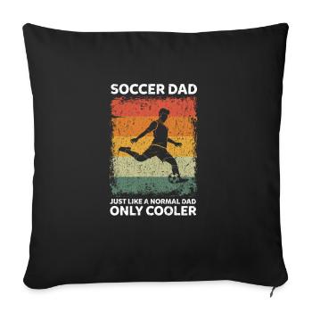 Fußball Papa Lustige Vater Sprüche Vatertag - Sofakissenbezug 45 x 45 cm - Schwarz - Vorne