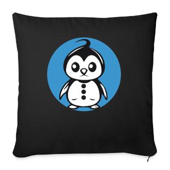 Pinguin Bo-Grafik - Sofakissenbezug 45 x 45 cm - Schwarz - Vorne