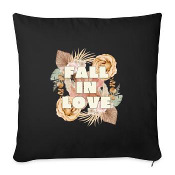 FALL IN LOVE - Romantic Vintage Design - Sofa pillowcase 17,3'' x 17,3'' (45 x 45 cm) - black - Front