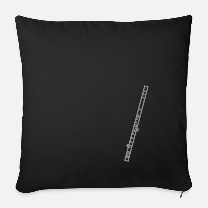 Minimalist Flute - Sofa pillowcase 17,3'' x 17,3'' (45 x 45 cm) - black