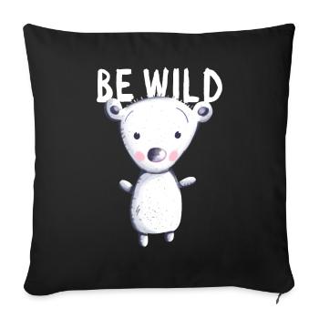 Be Wild Polar Bear - Bear - Bear - Teddy - Baby - Sofa pillowcase 17,3'' x 17,3'' (45 x 45 cm) - black - Front