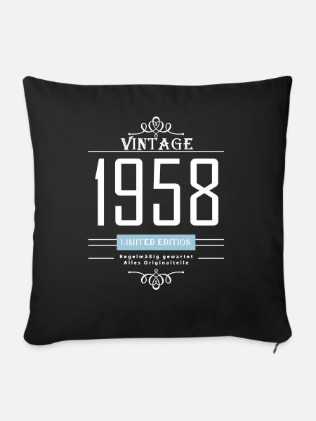 Vintage 1958 - Limited Edition (Vektor) - Sofakissenbezug 45 x 45 cm - Schwarz