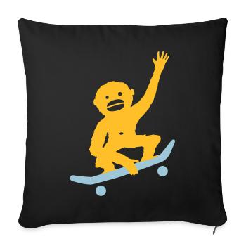 Monkey Tricks - Sofa pillowcase 17,3'' x 17,3'' (45 x 45 cm) - black - Front