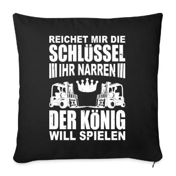 Gabelstapler Stapler Fahrer Geschenk Staplerfahrer - Sofakissenbezug 45 x 45 cm - Schwarz - Vorne