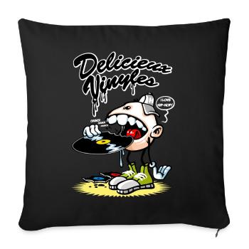 Délicieux vinyles - Housse de coussin décorative 45 x 45 cm - noir - Devant