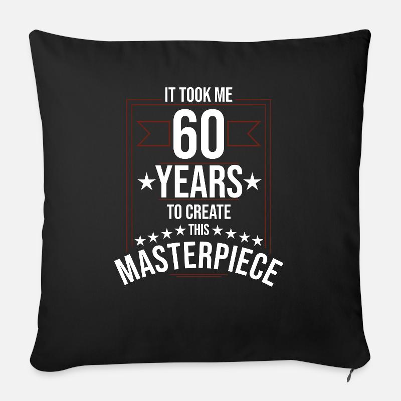 60th birthday - Sofa pillowcase 17,3'' x 17,3'' (45 x 45 cm) - black